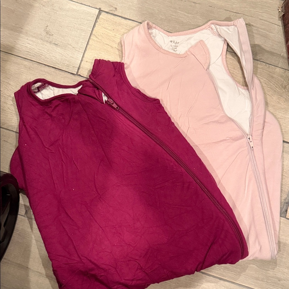 Kyte BABY Pink and Burgundy Kids Pajamas Sleep Sacks